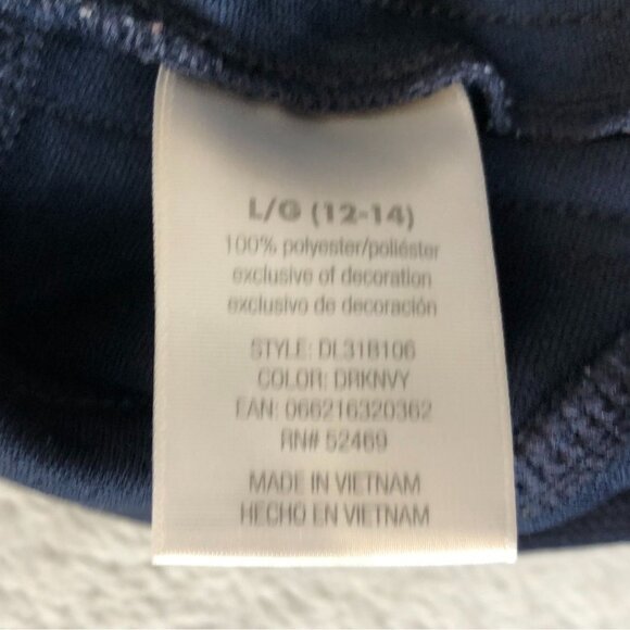 Danskin Now Womens Athletic Pants Large Straight Drawstring Activewear Navy Blue - Picture 7 of 13